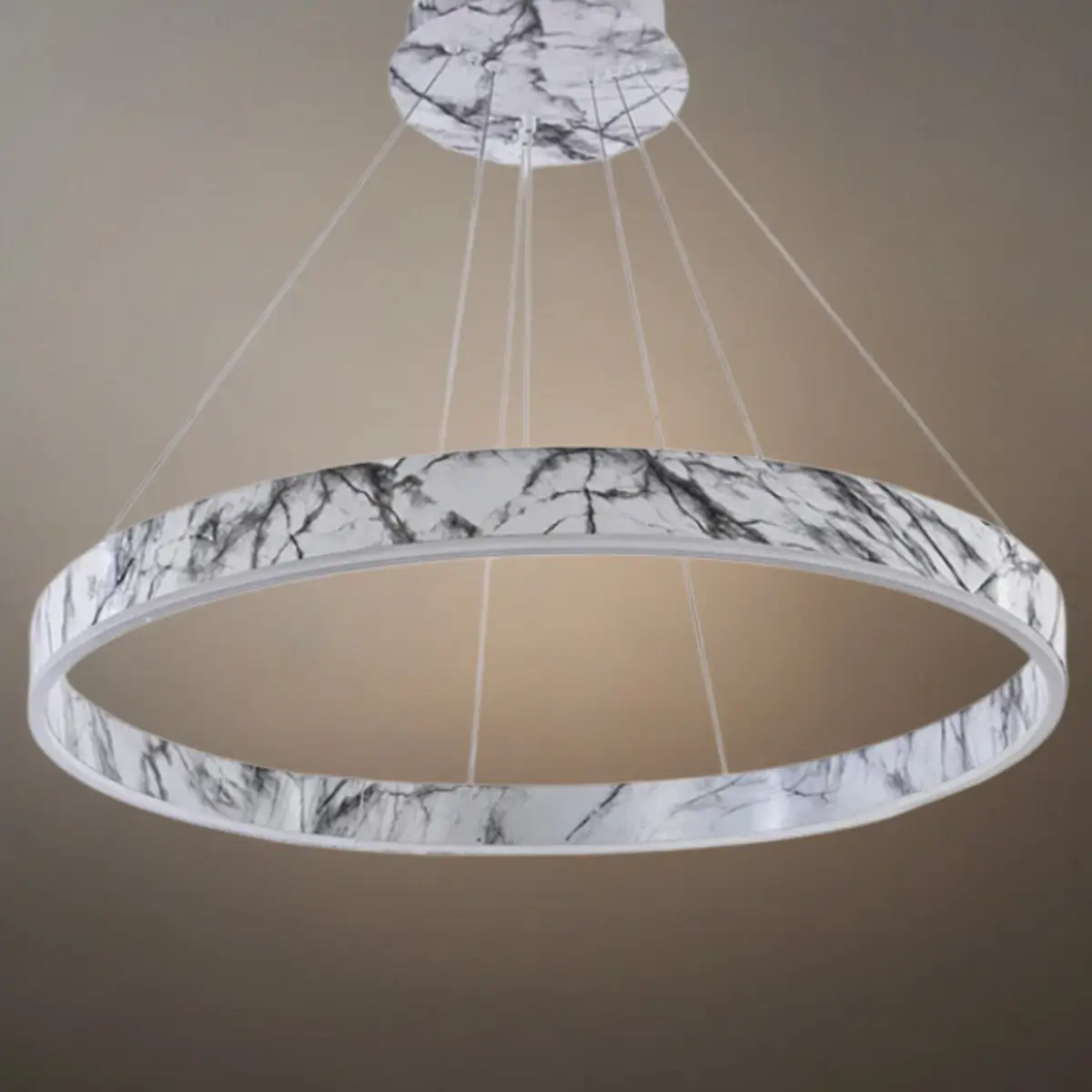 Contemporary Tiered Circular Chandelier -- Marble